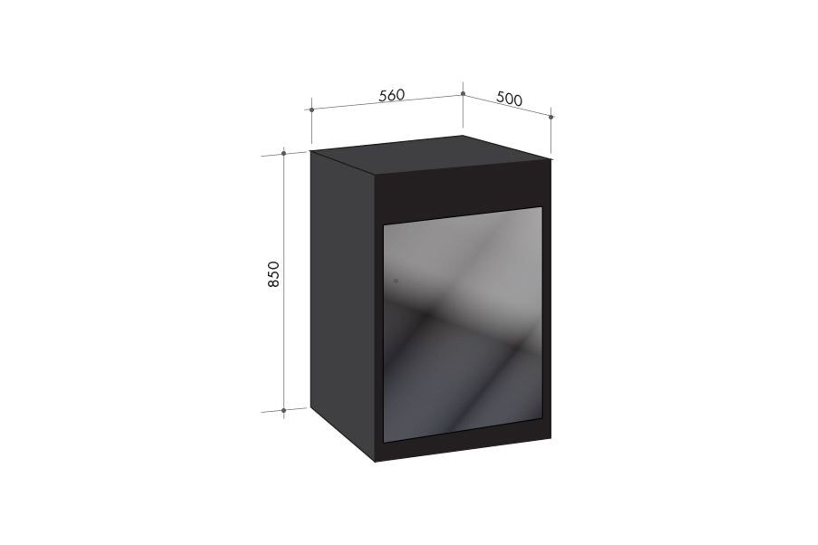 Artusi 100L Freestanding Bar Fridge/ Beverage Centre - Black Glass Door
