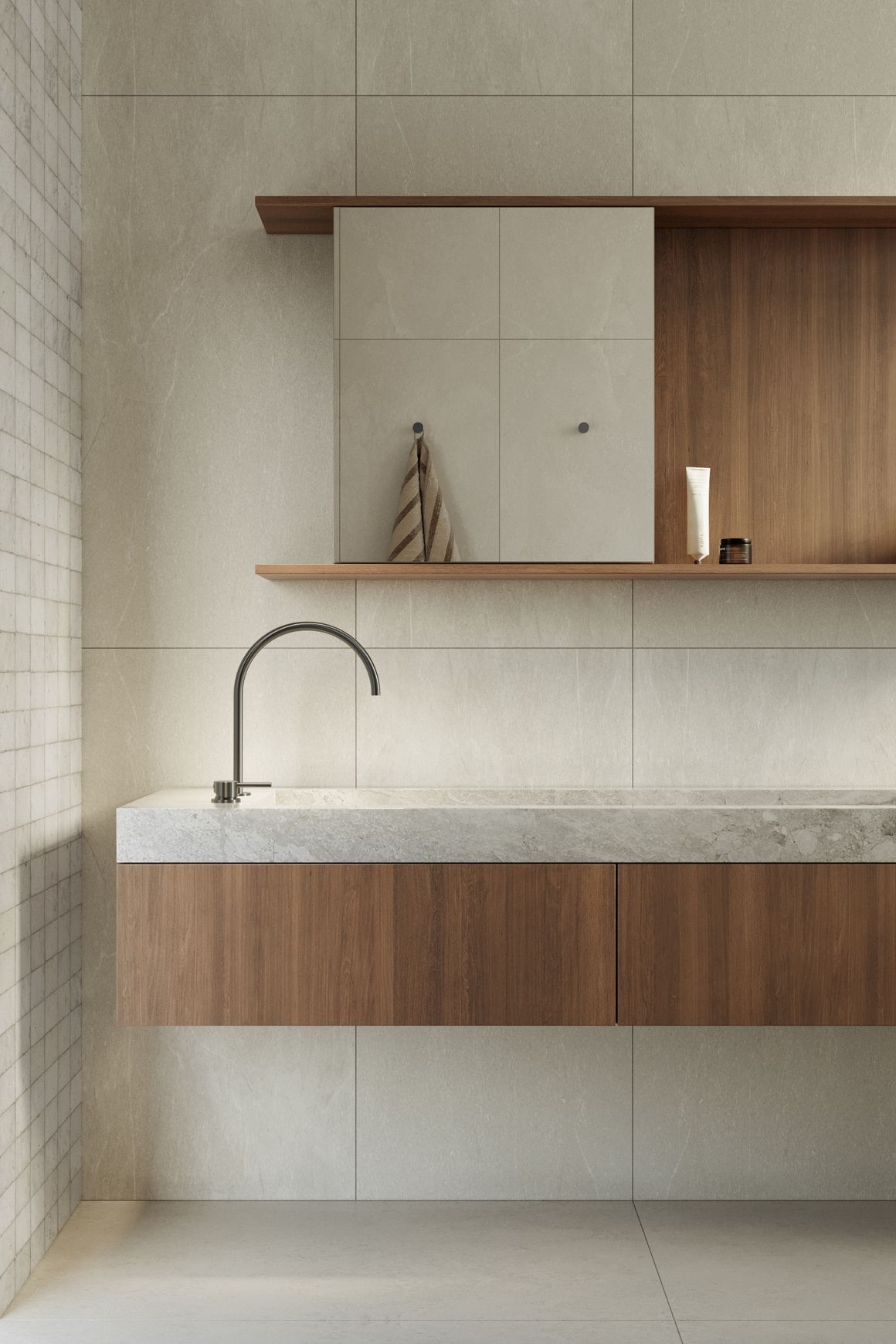 Elysian Bench Mounted Minimal Mixer - Brushed Gunmetal