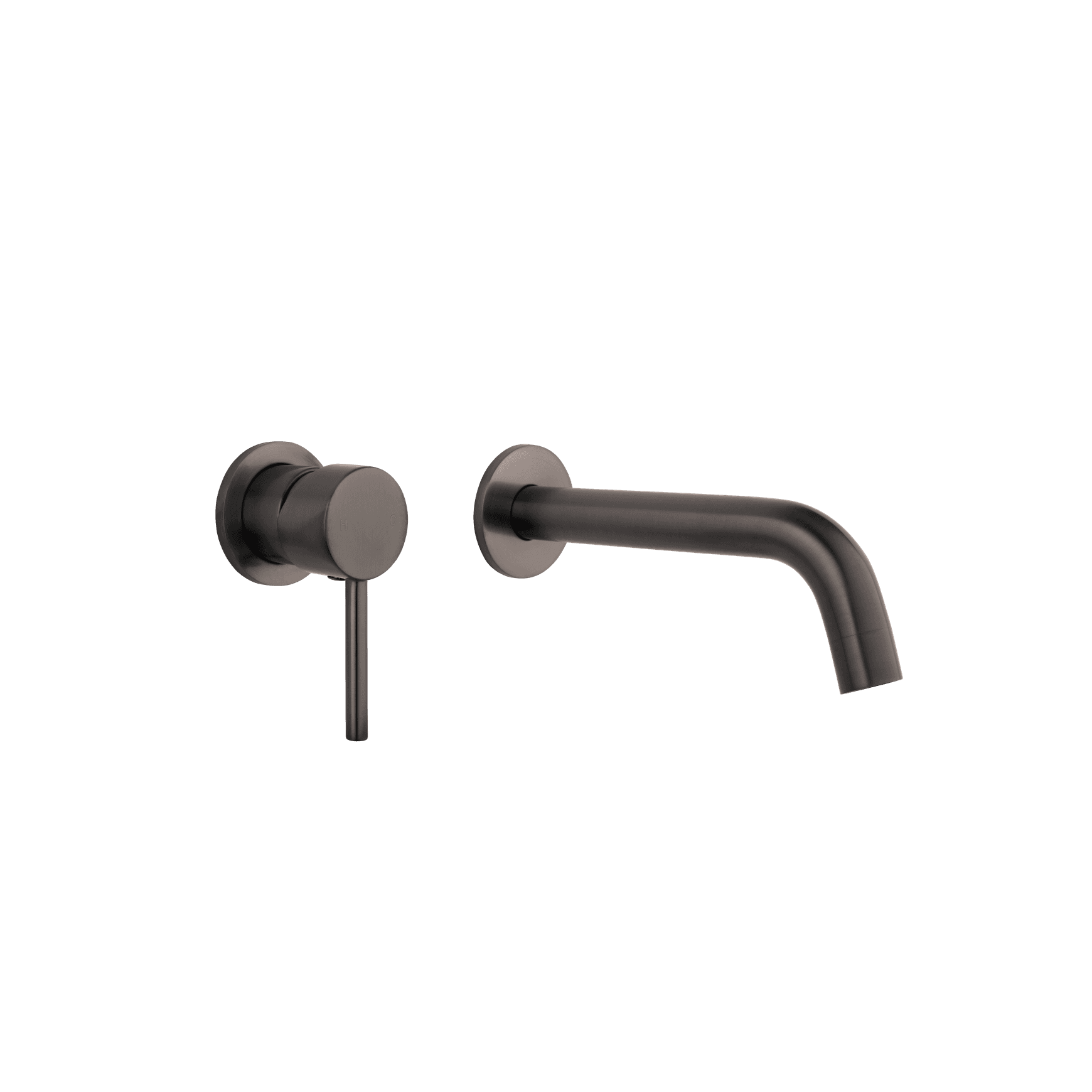 Elysian Minimal Mixer & Spout Set - Brushed Gunmetal
