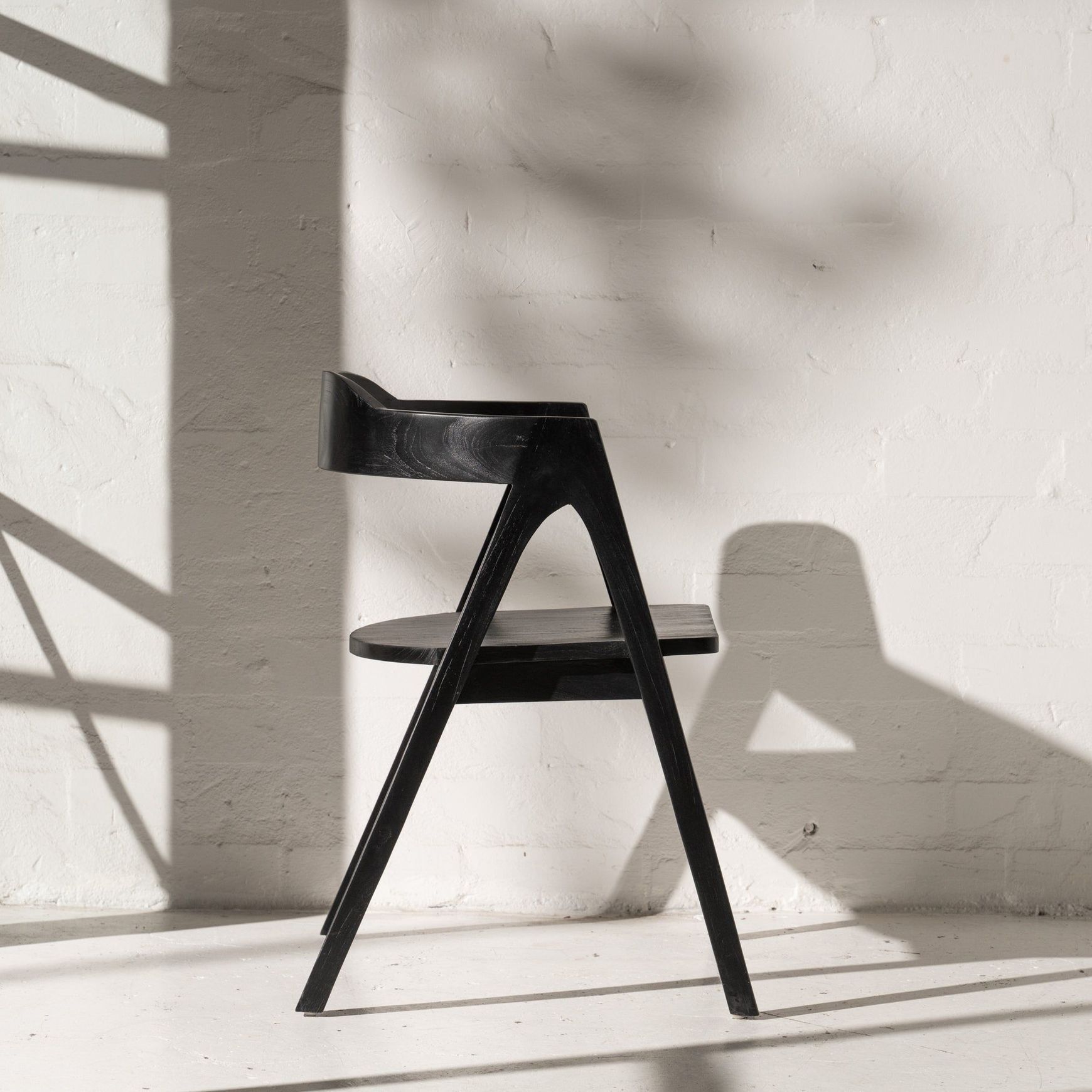 Emir Angled Dining Armchair - Black