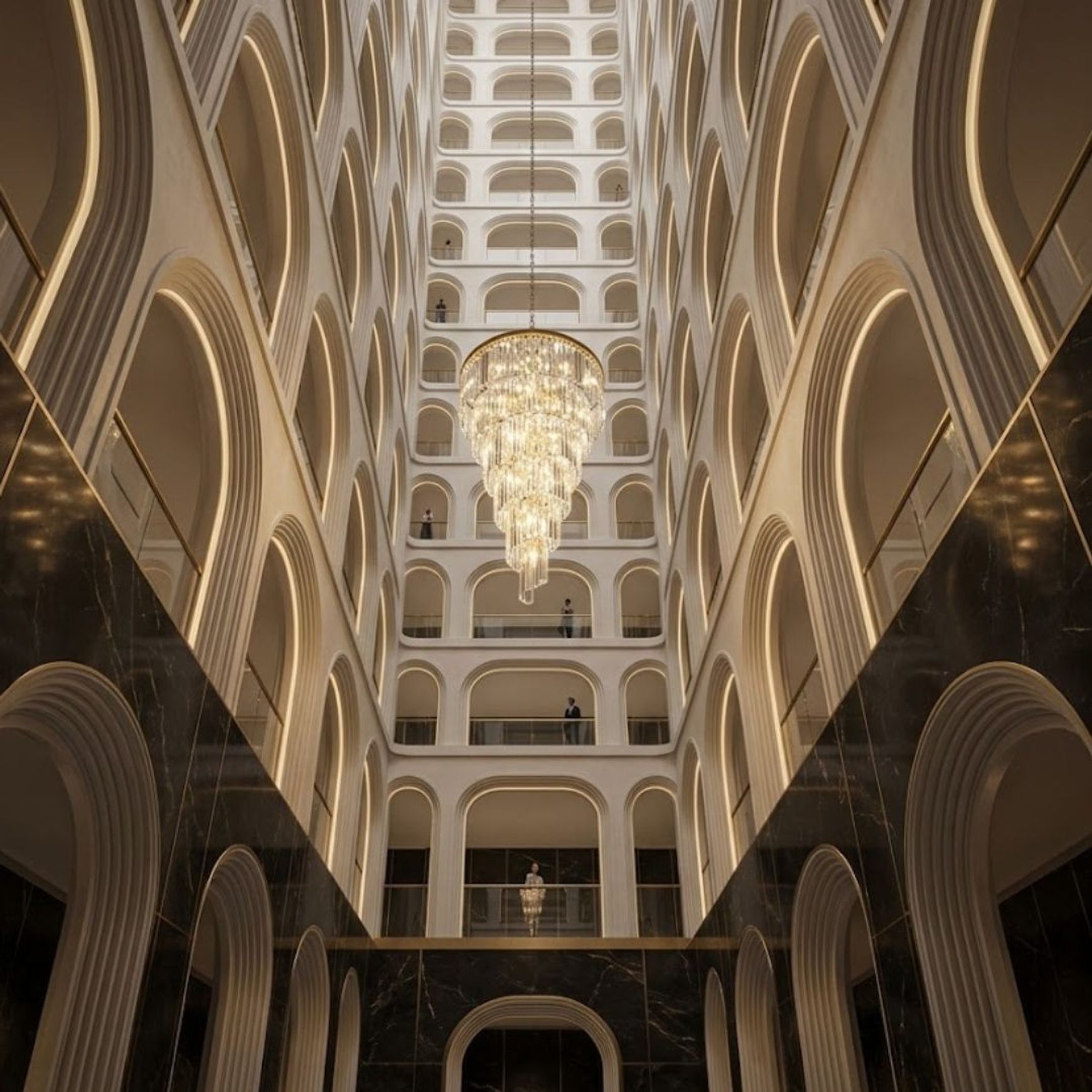 NewYork Oasis Spiral Chandelier - Gold - W:90cm