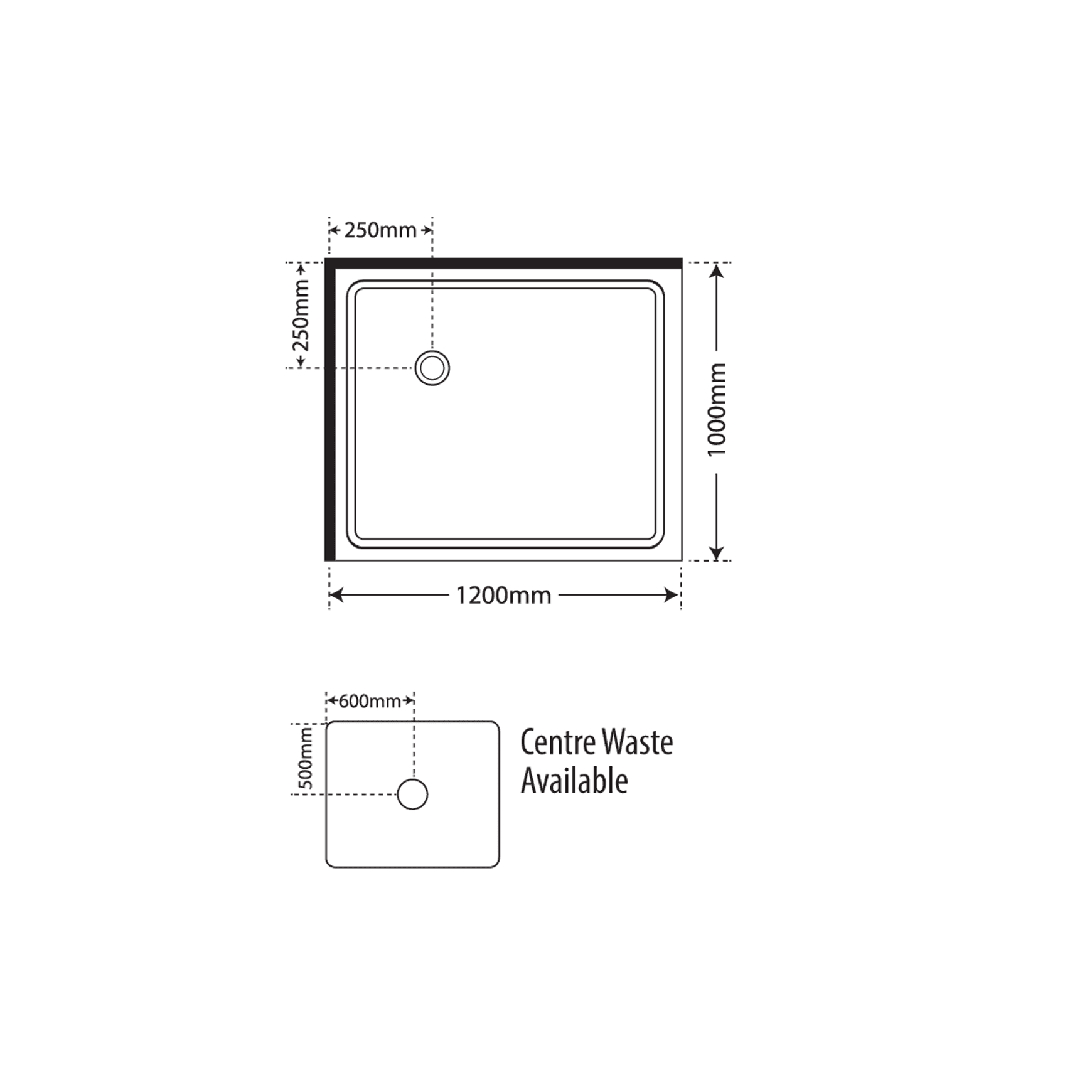Premier Frameless 2 Sided Sliding Door Shower 1200×1000