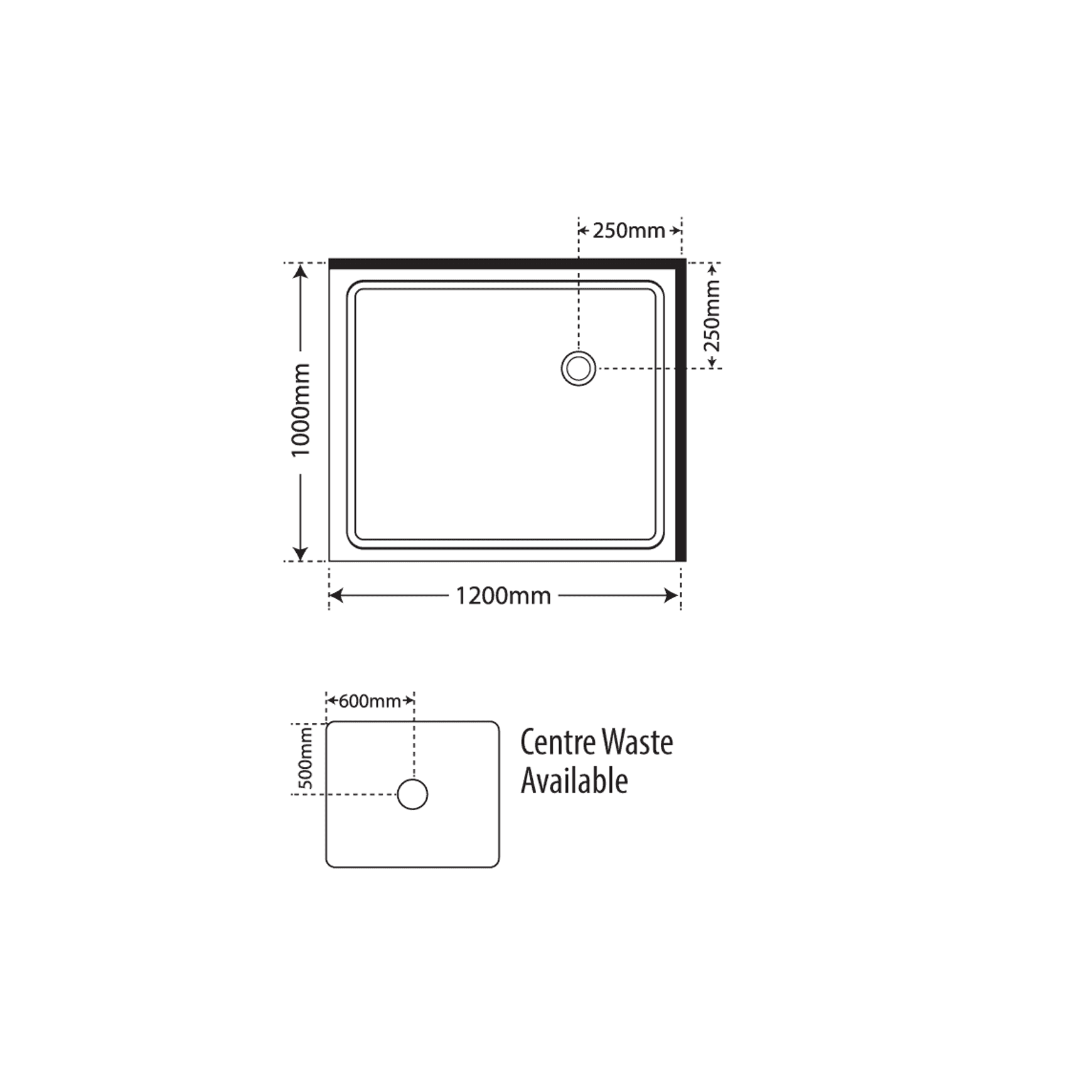 Premier Frameless 2 Sided Sliding Door Shower 1200×1000