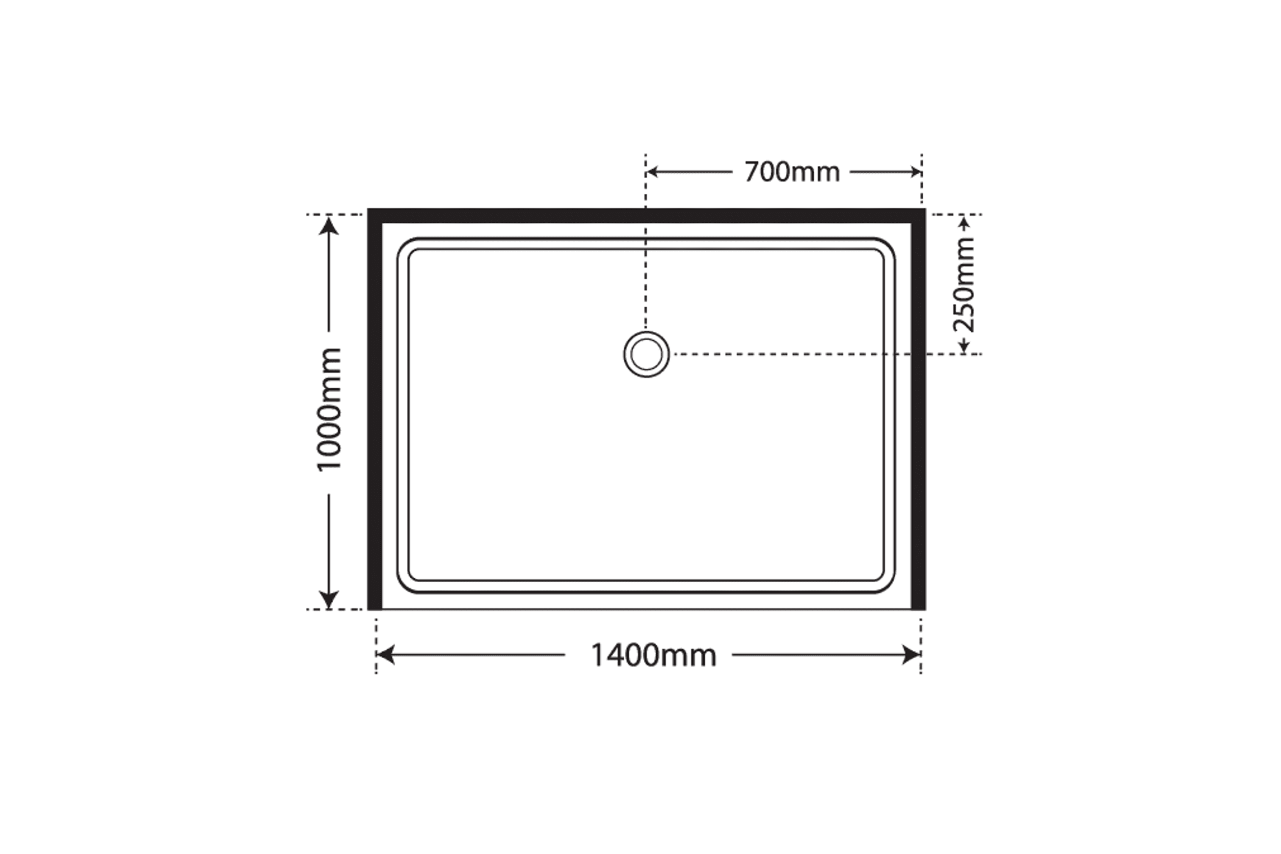 Premier Frameless Alcove Sliding Door Shower 1000x1400x1000