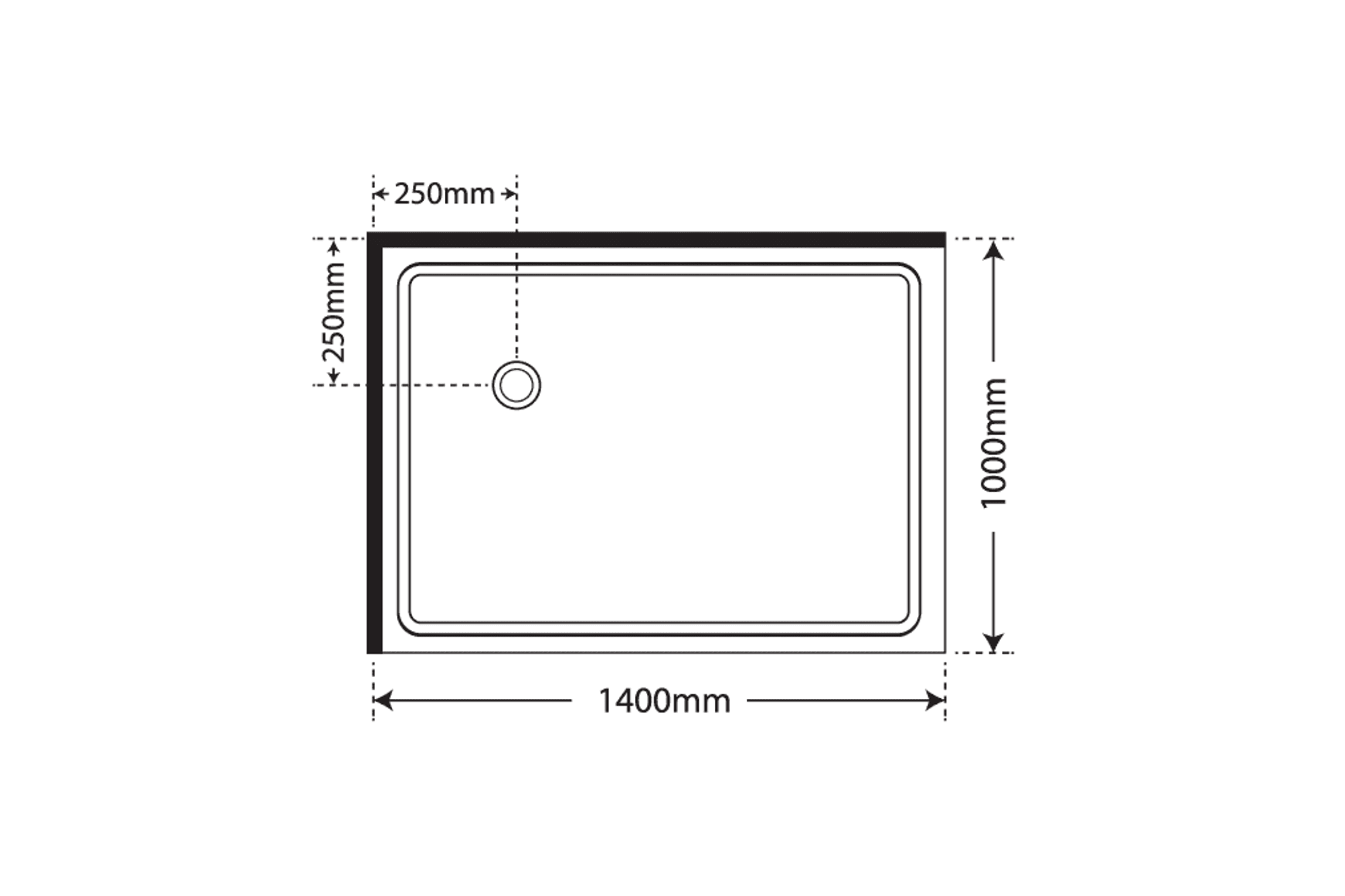 Premier Frameless 2 Sided Sliding Door Shower 1400×1000