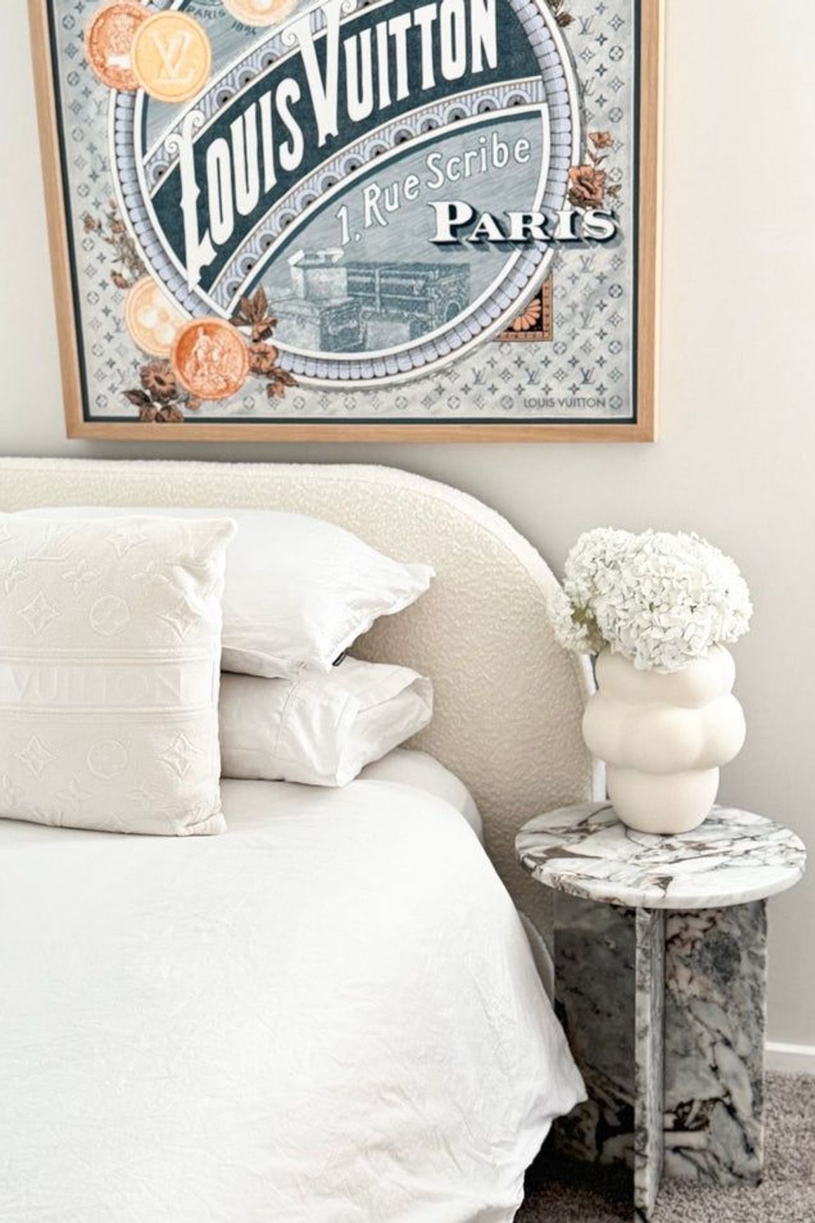 Round Cross Side Table - Milky Blue Marble | Natural Stone Co.