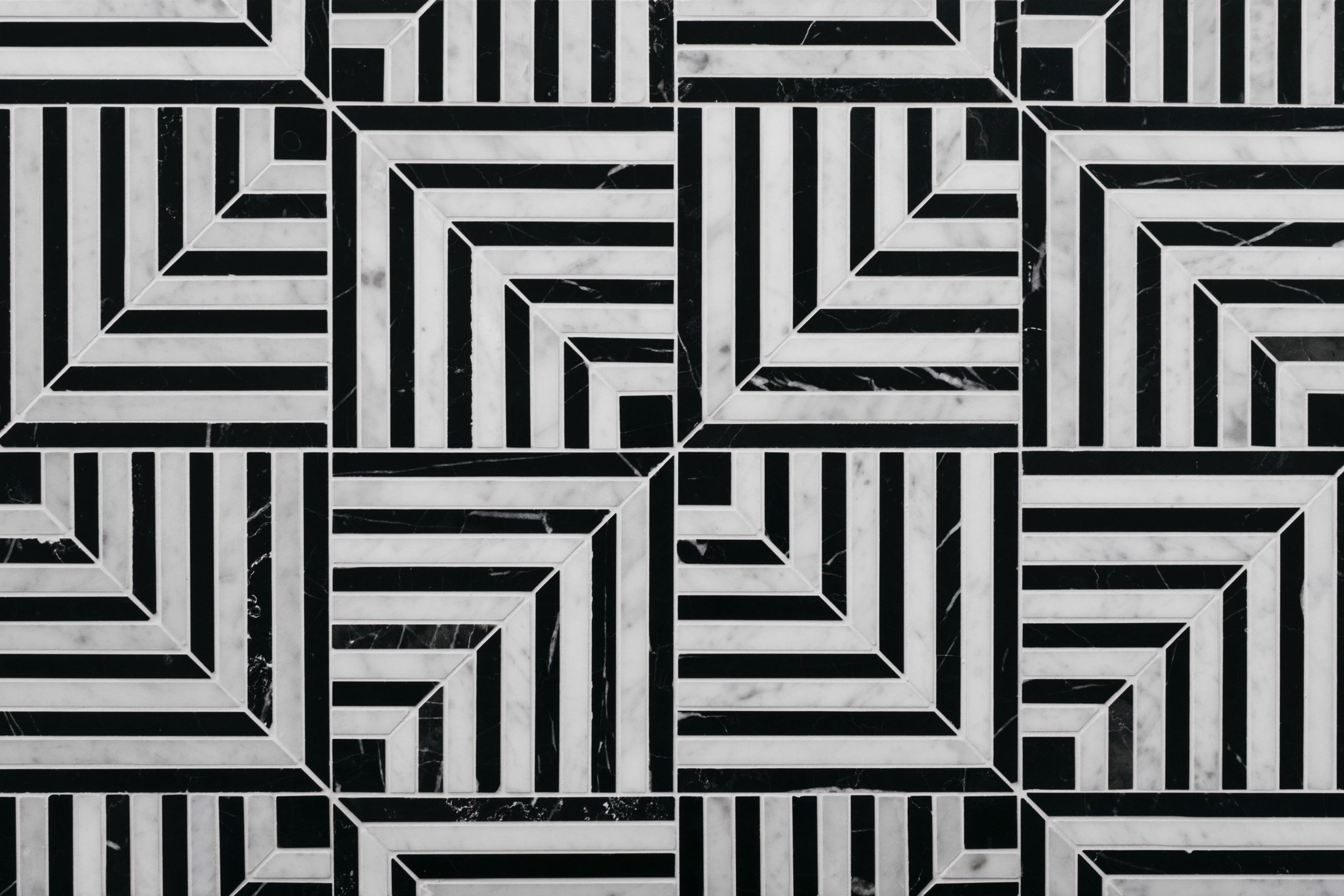 Labyrinth Gravity Carrara and Nero Marble By Steve Cordony
