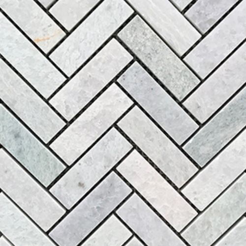 Ming Green Herringbone Mosaic