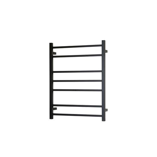 Heated Towel Rail 7 Square Bar Matte Black 600