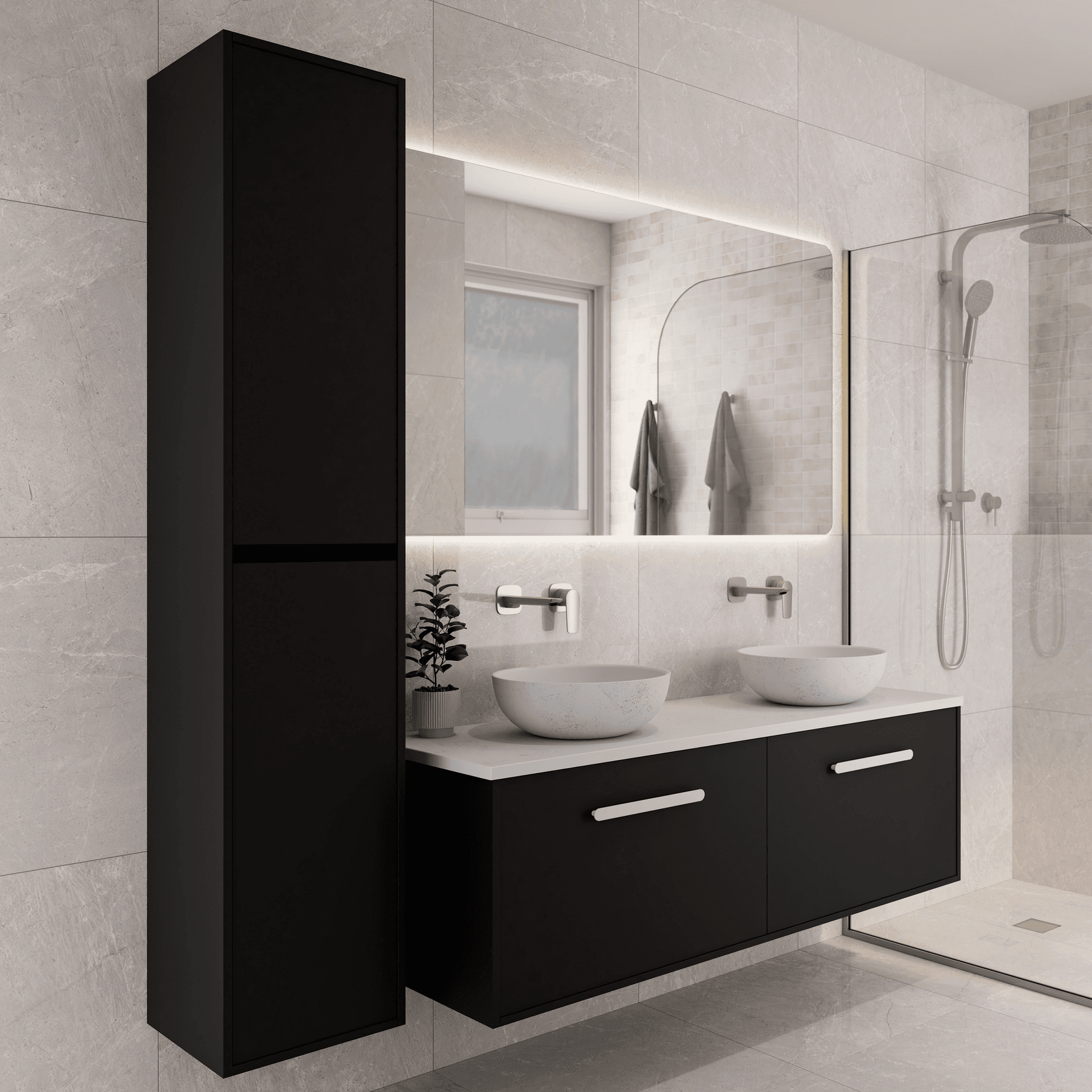 Hako Tall Bathroom Storage Cabinet