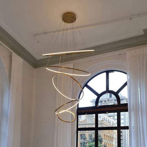 Halo Titanium Gold Suspension Light