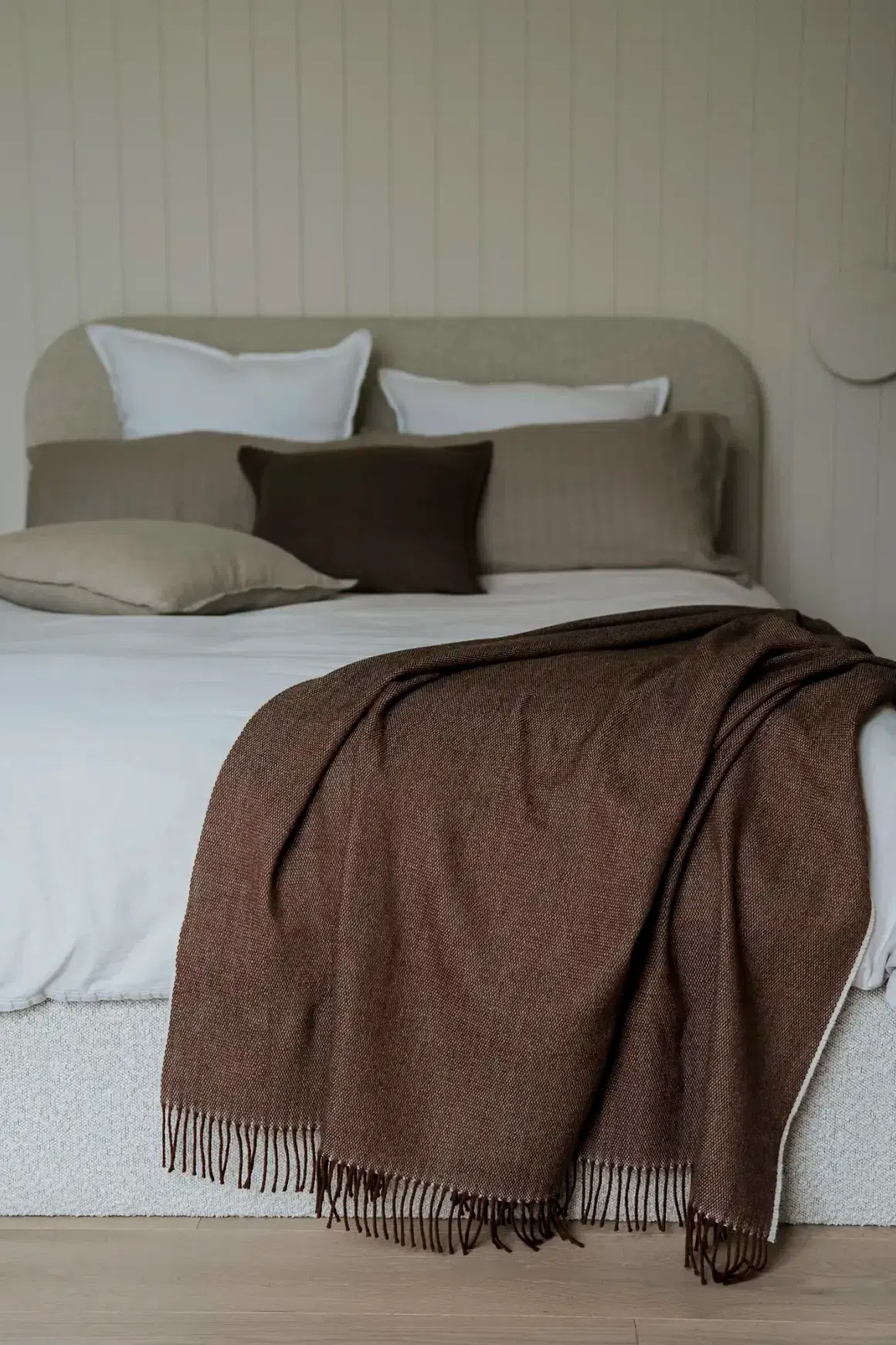 Weave Harris Merino Lambswool Throw - Acorn