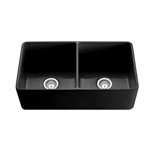 Hartley Double Farmhouse Fireclay Sink | Satin Black
