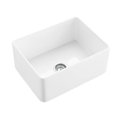 Hartley Small Single Farmhouse Sink | Gloss White