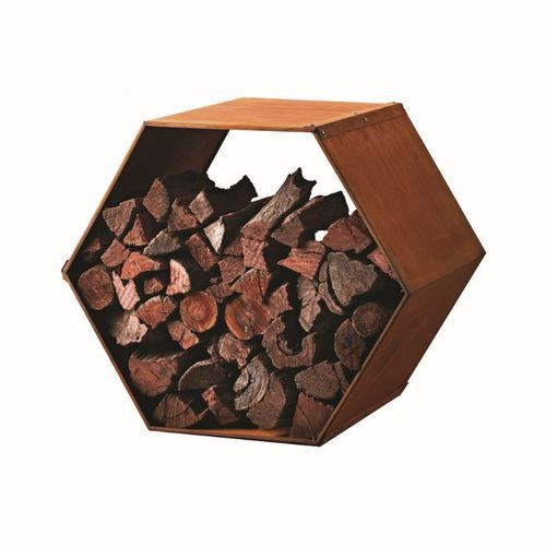 Hexagon 850 Corten Wood Stacker