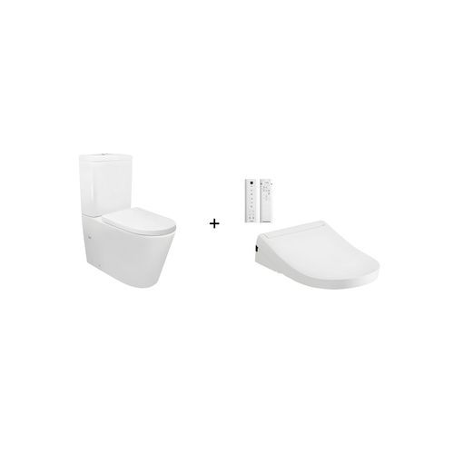 Toto S5 Washlet W/ Remote Control And Tornado Toilet Suite Package D-Shaped Gloss White