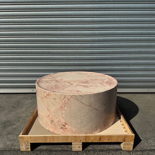 Rounded Coffee Table - Pearl Pink Blush Marble | Natural Stone Co.