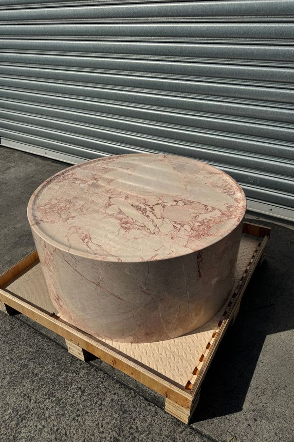 Rounded Coffee Table - Pearl Pink Blush Marble | Natural Stone Co.