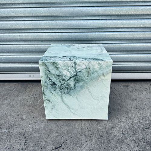 Cube Side Table - Twill Green Marble | Natural Stone Co.