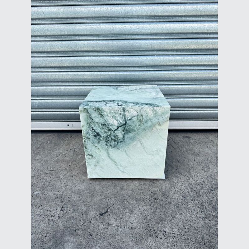 Cube Side Table - Twill Green Marble | Natural Stone Co.