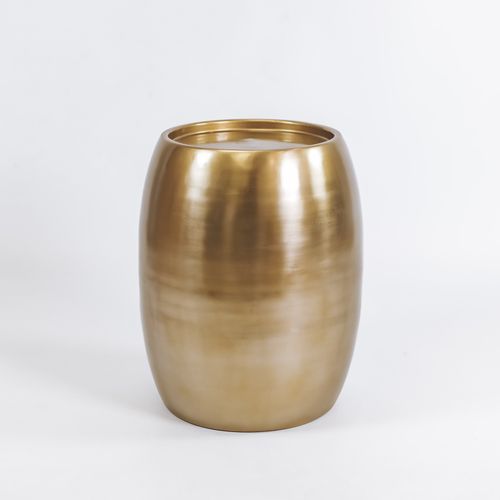Avery | Antique Brass Barrel Side Table