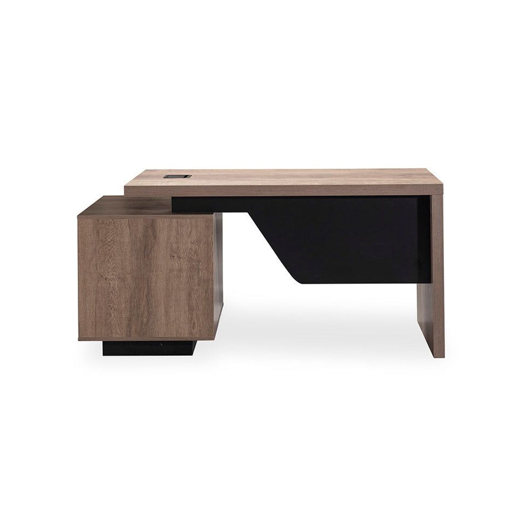 KELLEN Executive Desk with Right Return 1.6-1.8M - Warm Oak & Black
