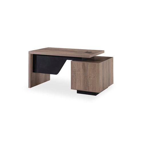 KELLEN Executive Desk with Left Return 1.6-1.8M - Warm Oak & Black