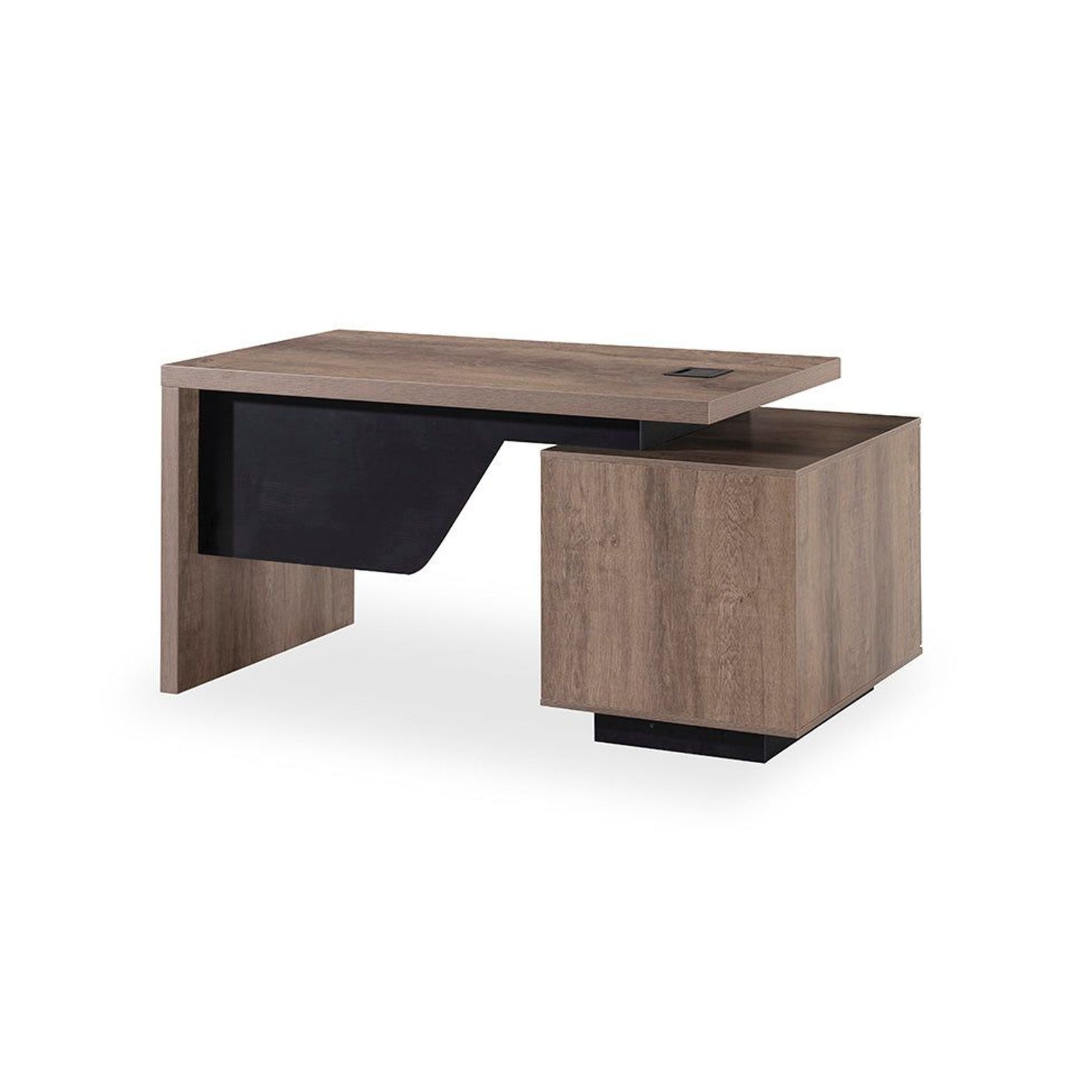 KELLEN Executive Desk with Left Return 1.6-1.8M - Warm Oak & Black