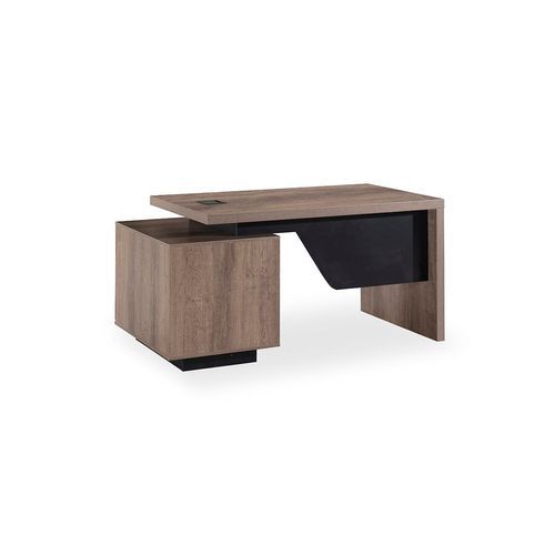 KELLEN Executive Desk with Right Return 1.6-1.8M - Warm Oak & Black