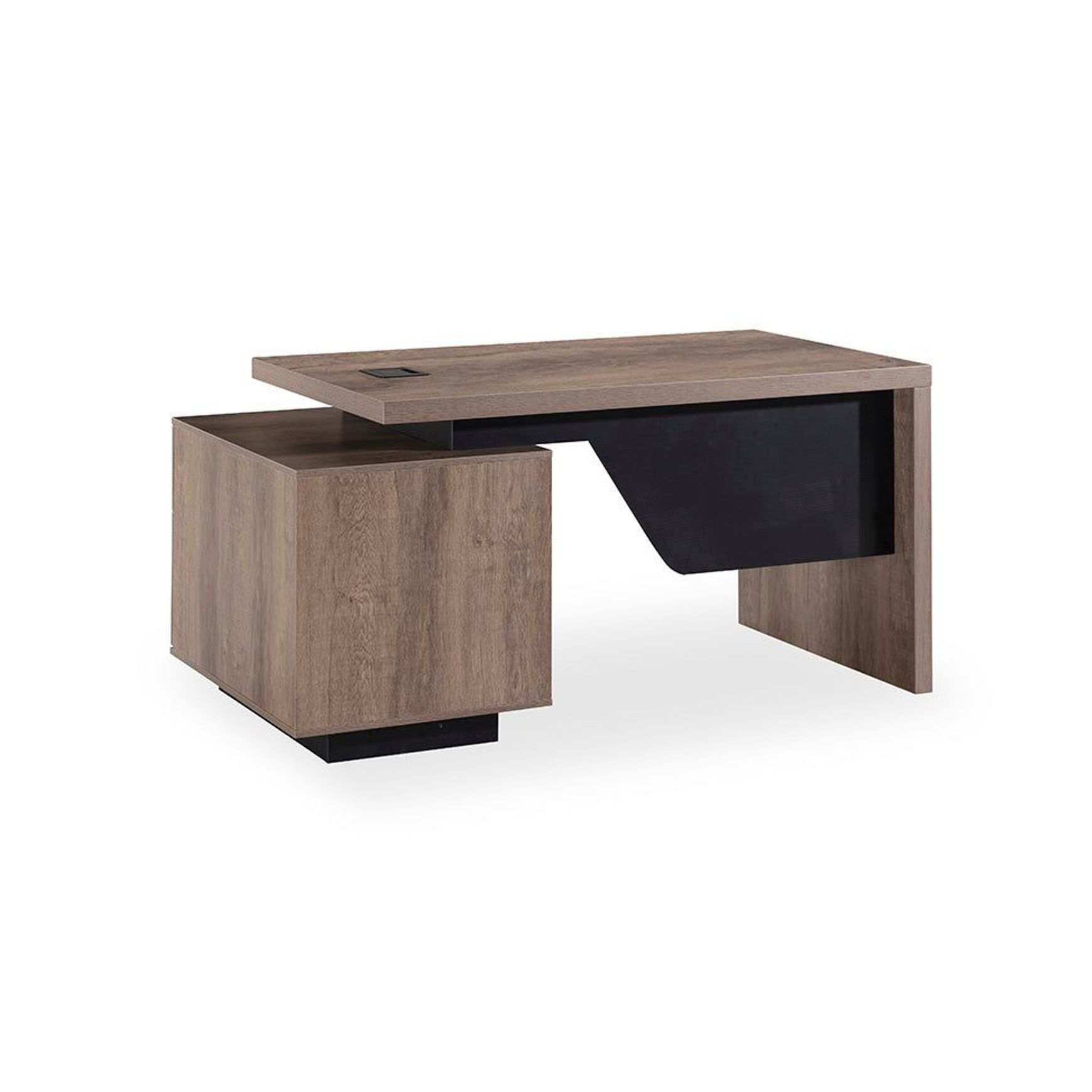 KELLEN Executive Desk with Right Return 1.6-1.8M - Warm Oak & Black