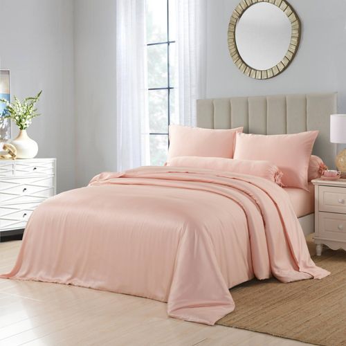 Silky Soft Bamboo Quilt Cover  - Soft Coral Pink