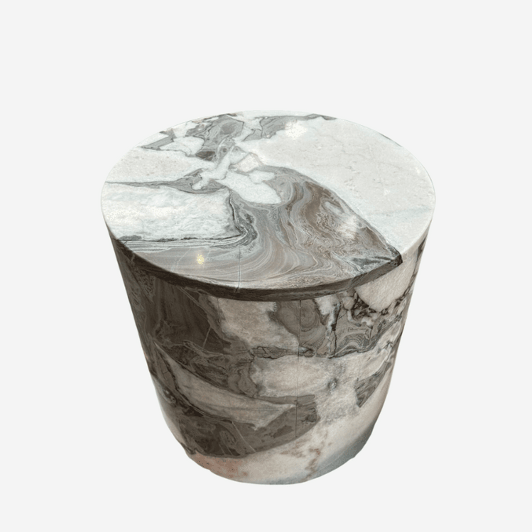 Rounded Side Table - Milky Blue Marble | Natural Stone Co.
