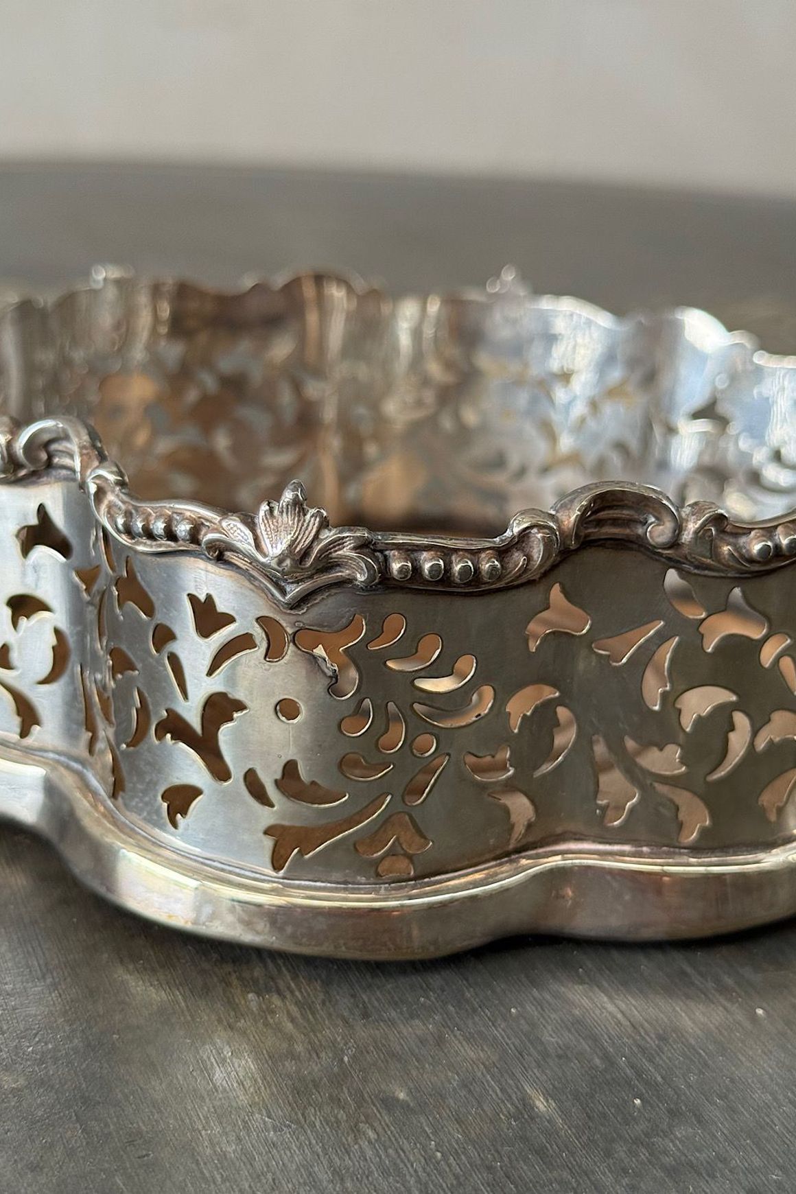 Pair of Silvered Wine Coasters