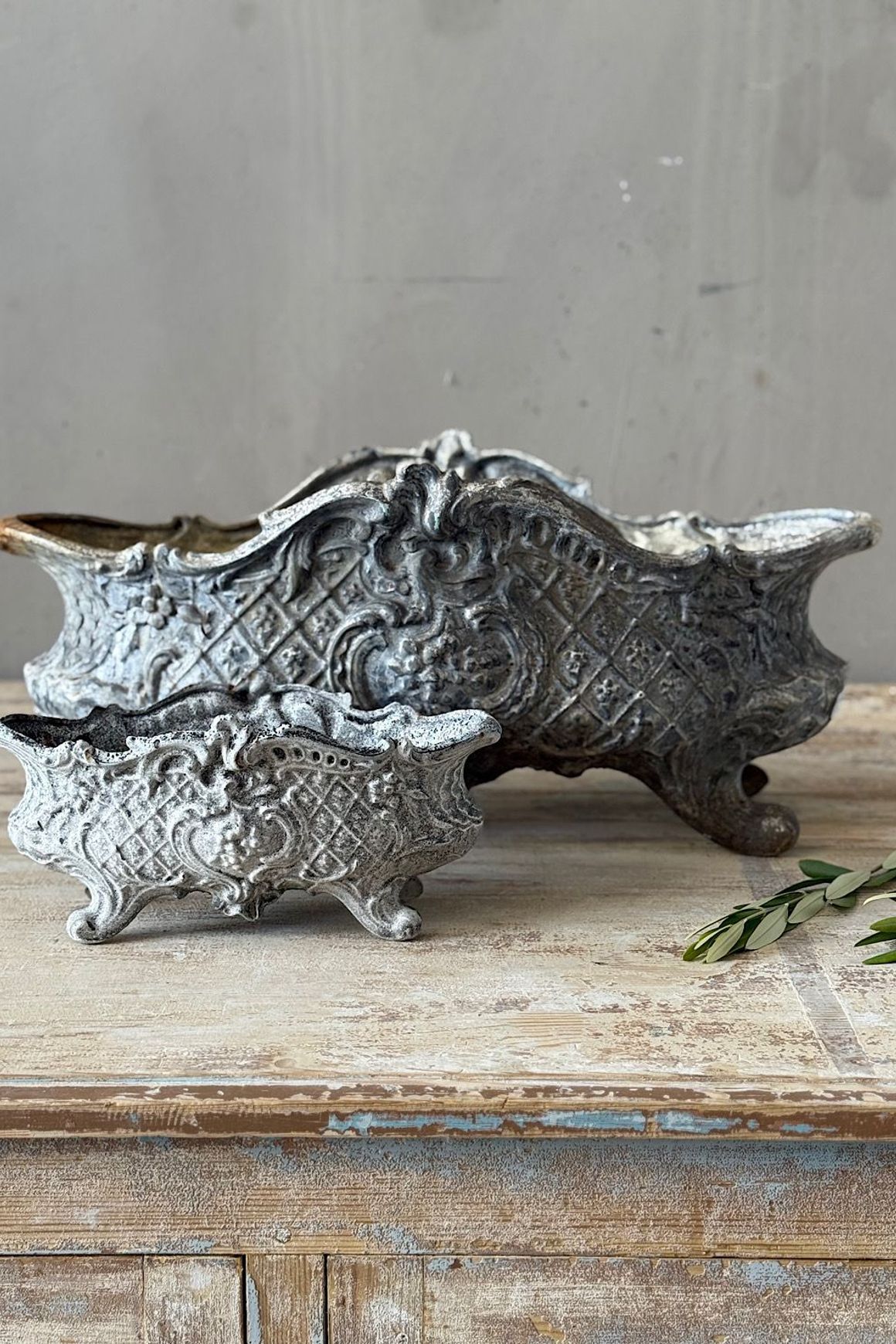 Large French Cast Iron Planter