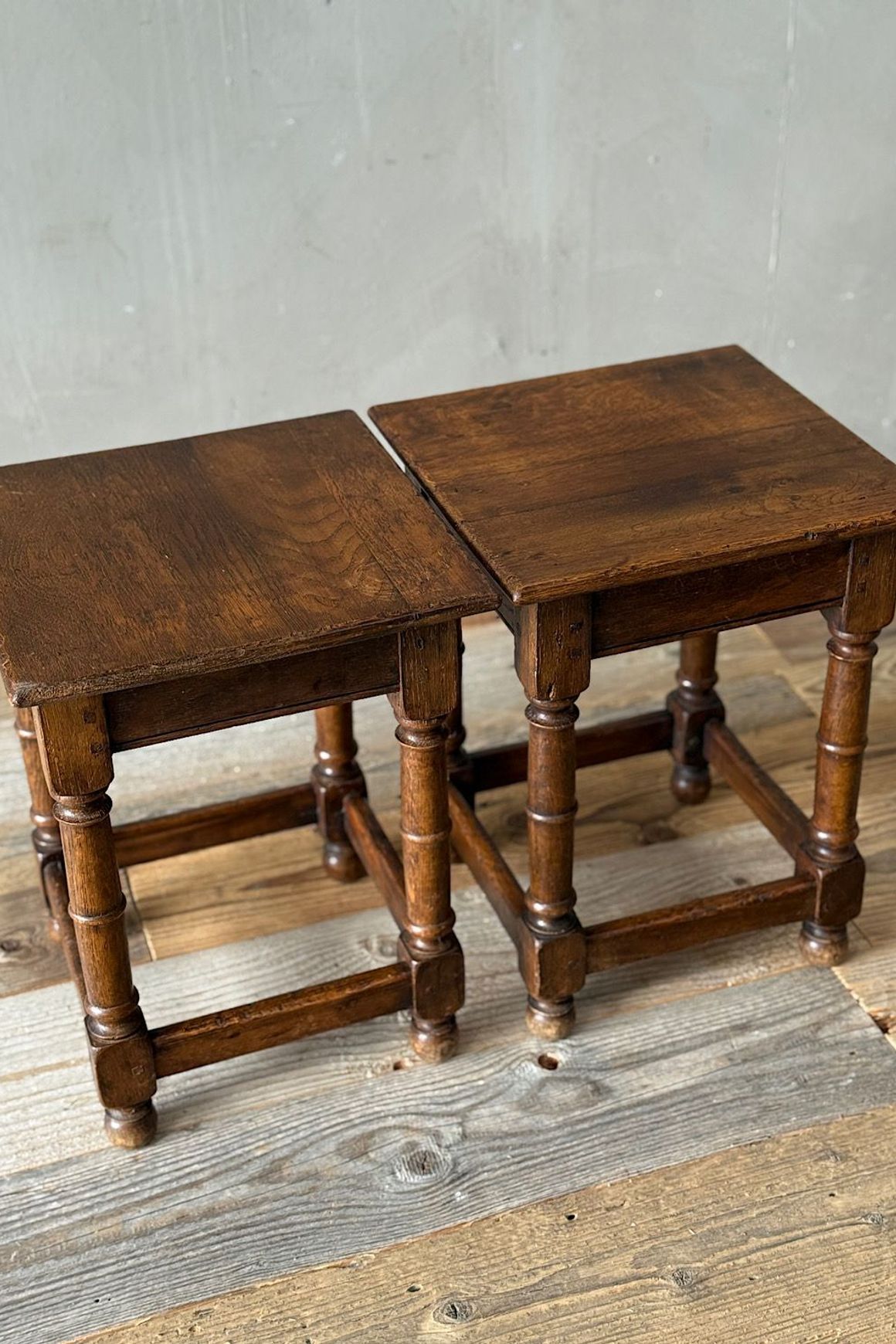 Pair of Oak Stools or Side Tables