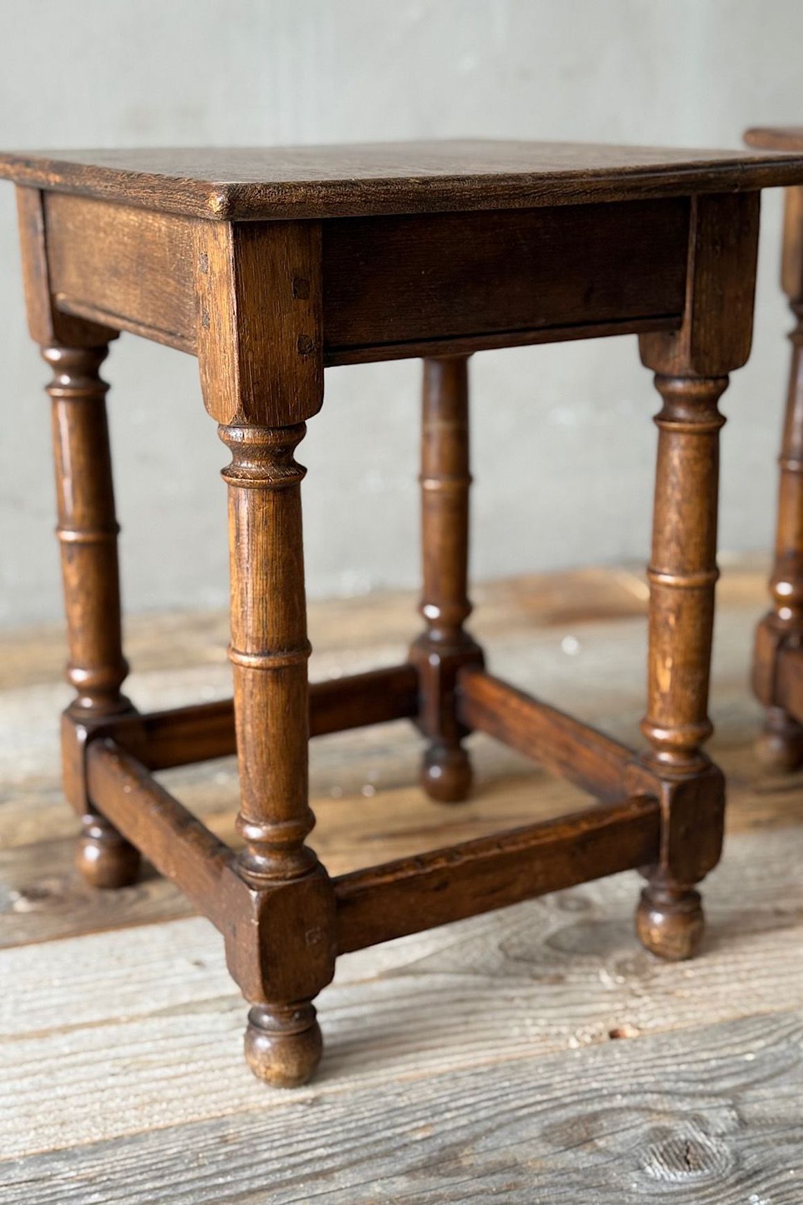 Pair of Oak Stools or Side Tables
