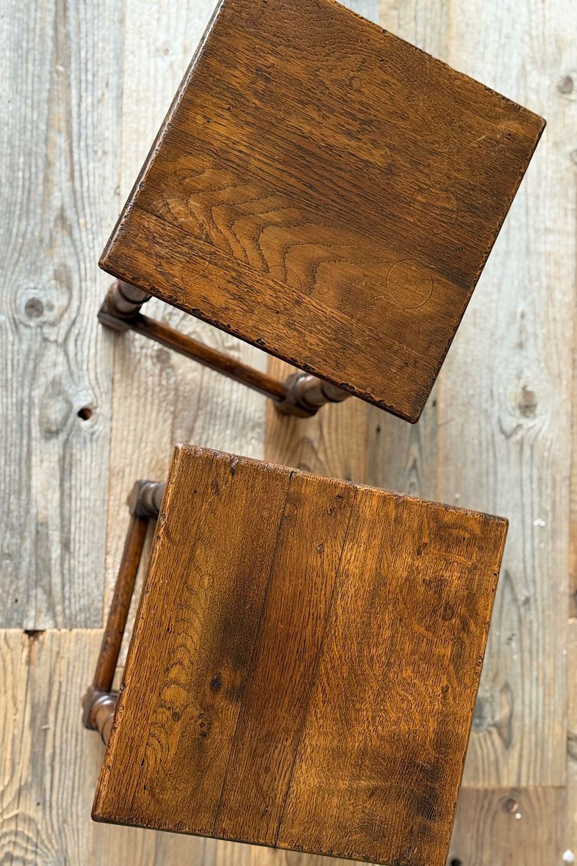 Pair of Oak Stools or Side Tables