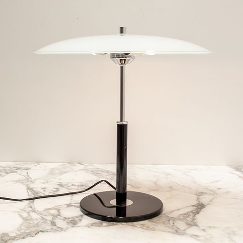 Steel and Milky Glass Table Light