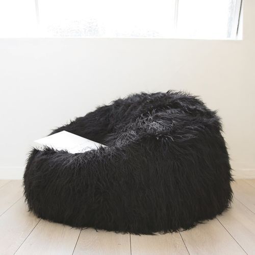 Fur Bean Bag - Black Shaggy