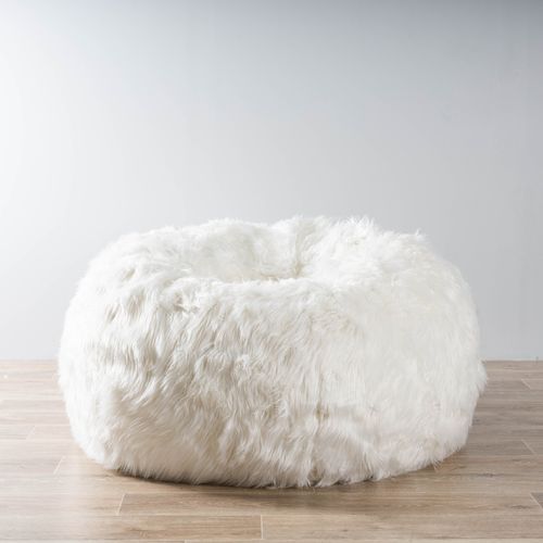 Lush Fur Bean Bag - White