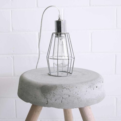 Industrial Cage Light - Chrome
