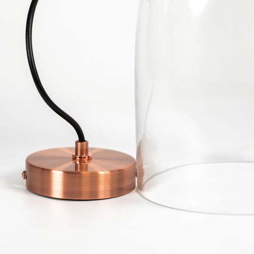 Willow Dome Glass Pendant Light - Copper