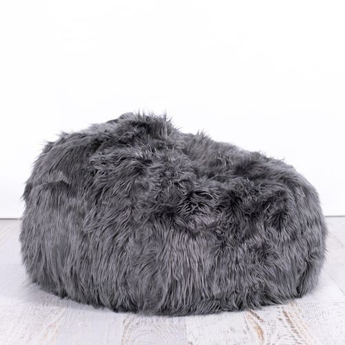 Lush Fur Bean Bag - Charcoal