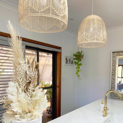 Natural Rattan Lace Pendant Light - Amalfi - 2 Sizes