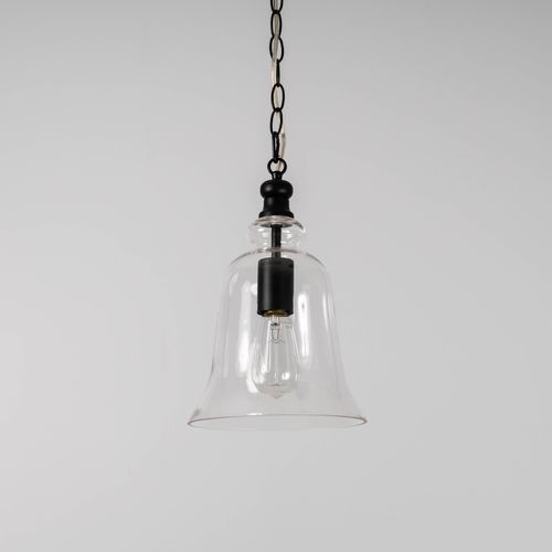 Gracie Glass Bell Shape Pendant Light - Black