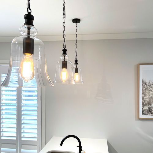 Gracie Glass Bell Shape Pendant Light - Black