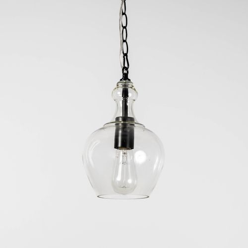 Valentine Glass Pendant Light - Matt Black
