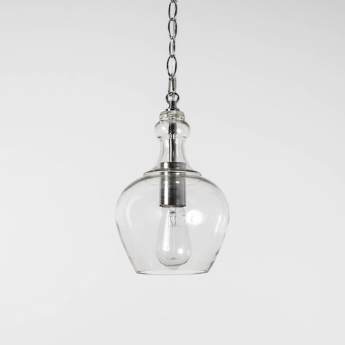 Valentine Glass Pendant Light - Chrome