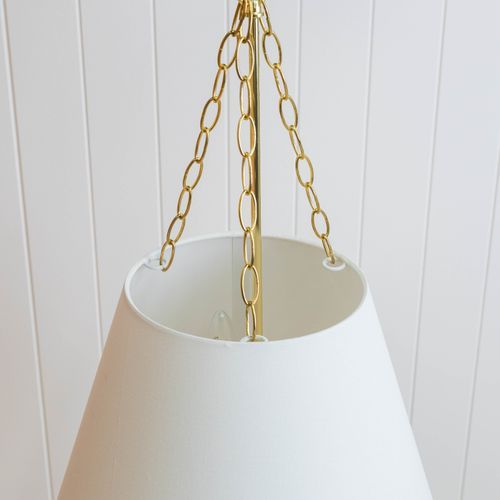 Chloe Pendant Light with Gold Hardware - White