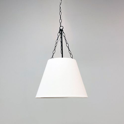 Chloe Pendant Light with Black Hardware - White